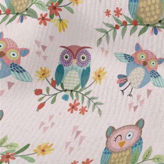 Owl Winking On A Branch Terry
