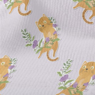 Cute Kitten Weaving A Wreath Terry