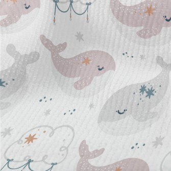 Cute Whale Clouds And Stars Terry