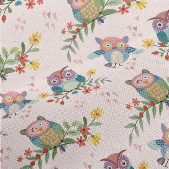 Owl Winking On A Branch Performance Linen