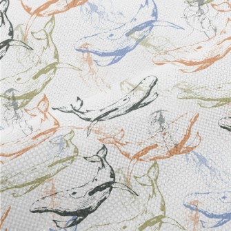 Whales Roaming The Sea Floor Performance Linen
