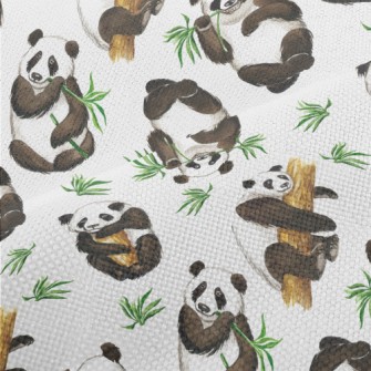 Pandas Are Enjoying A Feast Performance Linen