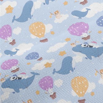 Blue Whale Taxi In The Sky Performance Linen
