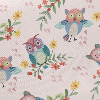 Owl Winking On A Branch Twill