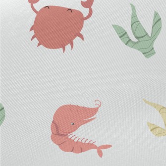 Red Crab And Shrimp Next To Se Twill