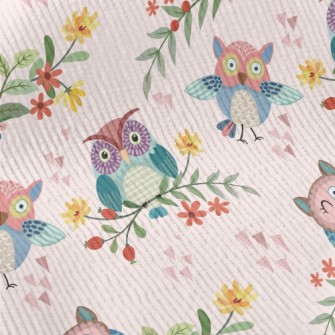 Owl Winking On A Branch Standard Corduroy