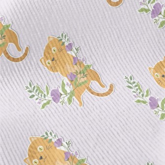 Cute Kitten Weaving A Wreath Standard Corduroy