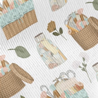 Sewing Utensils In A Bamboo Ba Standard Corduroy