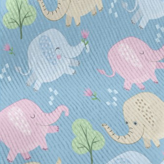 Naughty Colorful Baby Elephant Standard Corduroy