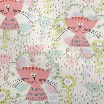Pink Cat In The Flowers Dobby
