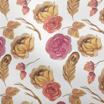 Warm Flowers In Watercolor Sty Dobby