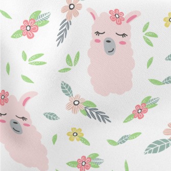 Alpaca Wearing Pink Flowers Stretch Ponte