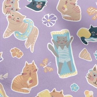 Cat Enjoying Summer On The Bea Micro Fleece