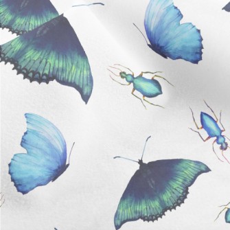Hand Drawn Colorful Butterfly Micro Fleece
