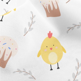 Yellow Chick And Egg Cake Micro Fleece