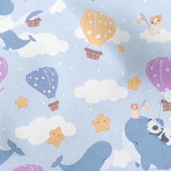 Blue Whale Taxi In The Sky Micro Fleece