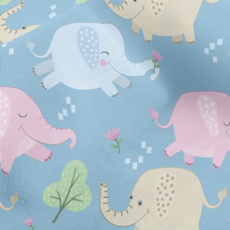 Naughty Colorful Baby Elephant Micro Fleece