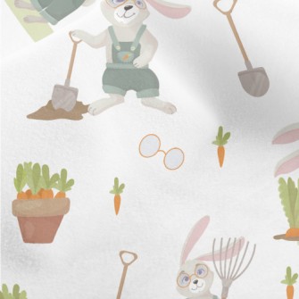Rabbit Is Planting Carrots Micro Fleece