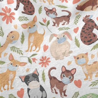 Small Animals Wearing Masks Minky
