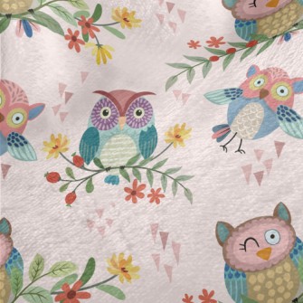 Owl Winking On A Branch Minky