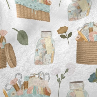 Sewing Utensils In A Bamboo Ba Minky