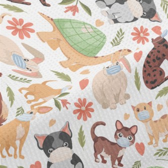 Small Animals Wearing Masks Piqué