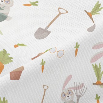 Rabbit Is Planting Carrots Piqué