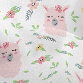 Alpaca Wearing Pink Flowers Lightweight Performance Linen
