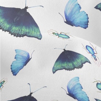Hand Drawn Colorful Butterfly Lightweight Performance Linen