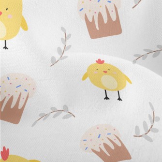 Yellow Chick And Egg Cake Lightweight Performance Linen