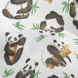 Pandas Are Enjoying A Feast Lightweight Performance Linen