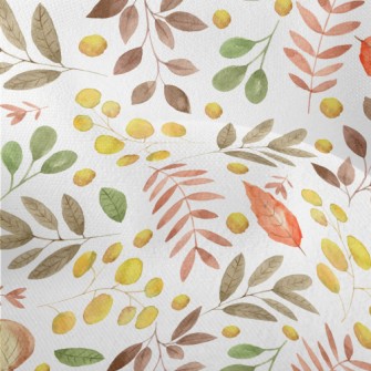 Autumn Leaves In Watercolor St Lightweight Performance Linen