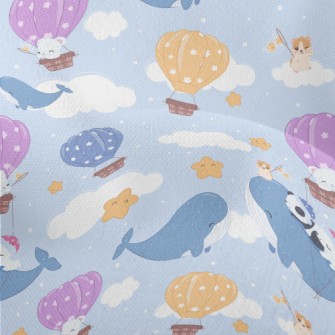 Blue Whale Taxi In The Sky Lightweight Performance Linen