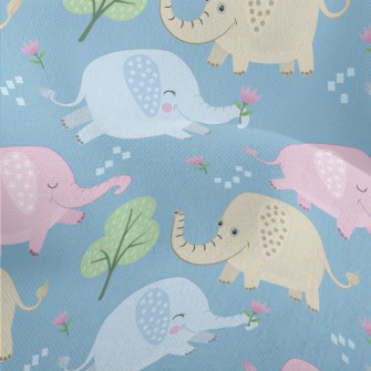 Naughty Colorful Baby Elephant Lightweight Performance Linen