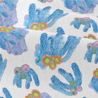 Watercolor Blue Flowing Coral Modern Jersey