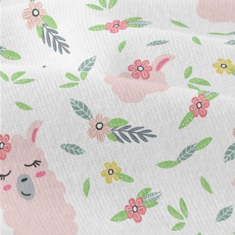 Alpaca Wearing Pink Flowers Modern Jersey