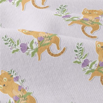 Cute Kitten Weaving A Wreath Modern Jersey