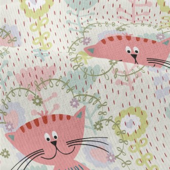 Pink Cat In The Flowers Modern Jersey