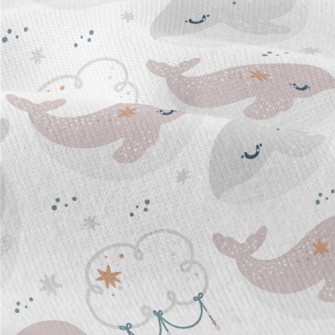 Cute Whale Clouds And Stars Modern Jersey