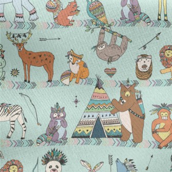 Ethnic Style Safari Jersey Backed Fleece