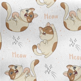 Funny Kittens Playing Jersey Backed Fleece