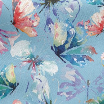 Abstract Butterfly In Watercol Jersey Backed Fleece
