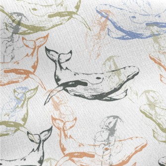 Whales Roaming The Sea Floor Jersey Backed Fleece