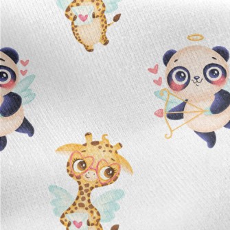 Panda And Cupid The Giraffe Jersey Backed Fleece