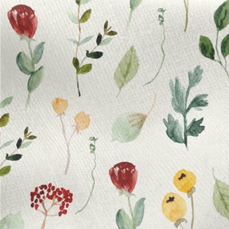 Mini Wildflowers In A Watercol Jersey Backed Fleece