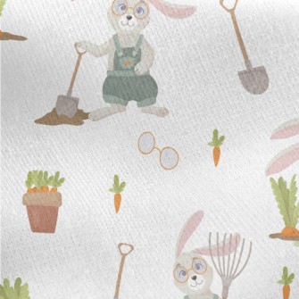 Rabbit Is Planting Carrots Jersey Backed Fleece