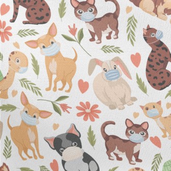 Small Animals Wearing Masks Pongee