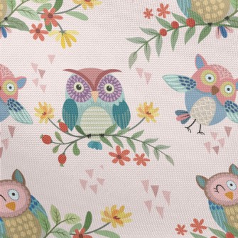Owl Winking On A Branch Pongee