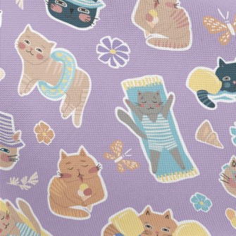 Cat Enjoying Summer On The Bea Pongee