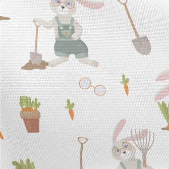 Rabbit Is Planting Carrots Pongee